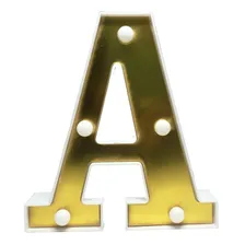 Letra Luminária Led 3d Decorativa Dourada Hiperfesta Und Cor V Foto mini 2