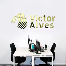 Letreiro Em AcrÃlico Espelhado Personalizado Logo Empresas Cor Azul Foto mini 2