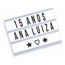 Letreiro Quadro Led Light Box Cinema A4 Com 96 Letras Numero Foto mini 1
