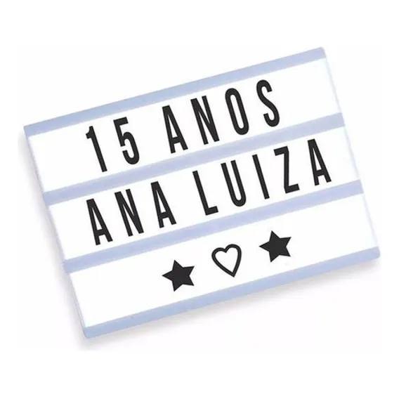Letreiro Quadro Led Light Box Cinema A4 Com 96 Letras Numero Foto 1