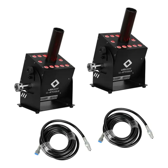 Light LL-SGLCO2 kit 2 jet co2 LED Rgb com maigueira fog dj efeito fumaca 220v Foto 1