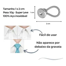 Like Tie Kit 10 Extensor Colarinho De Camisa Metal Inox Cor Prateado Foto mini 2