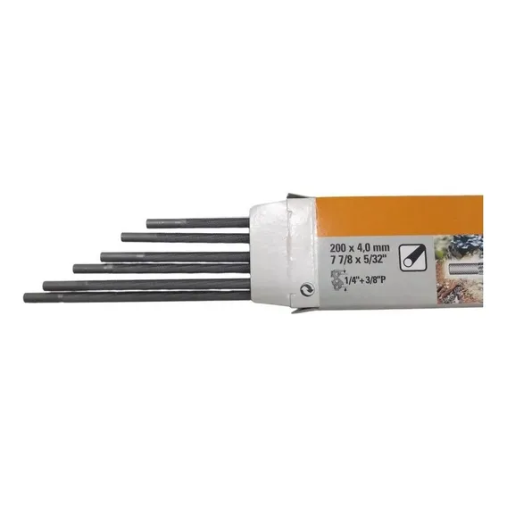 Lima Redonda Stihl 4,0mm 5/32 P/ Motosserra - Caixa C/ 6 Un Foto 1