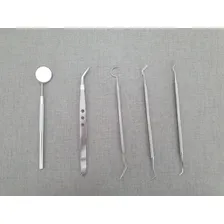 Limpeza Dente Kit Aço Inoxidável 5 Peças Dentista Odonto Foto mini 2
