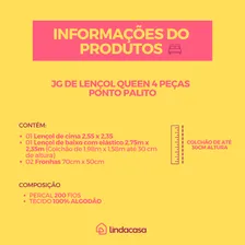 Linda Casa Enxoval Roupa de Cama Queen 4 unidades 100/ algodao Foto mini 2