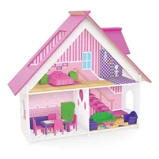 Linda Casinha Boneca Mobiliada Sweet Home Brinquedo Menina Cor Rosa Foto mini 1