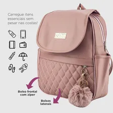 Linda Mochila Bolsa Pequena Feminina Moda Varejo Atacado Cor Rosa-Jeans Foto mini 2