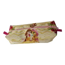 Lindo Estojo Escolar Princesa Bela Material Nylon P/ Lápis Cor Amarelo Foto mini 1