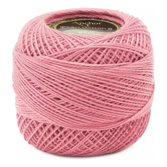 Linha Anchor Perlé 8  85 Metros 100% Algodão Cor 0050- Rosa Foto 1