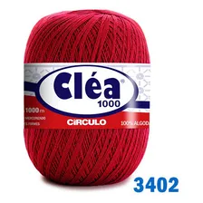 Linha ClĂ©a 1000m CĂrculo CrochĂȘ Cor 3402 - Vermelho CĂrculo Foto mini 1
