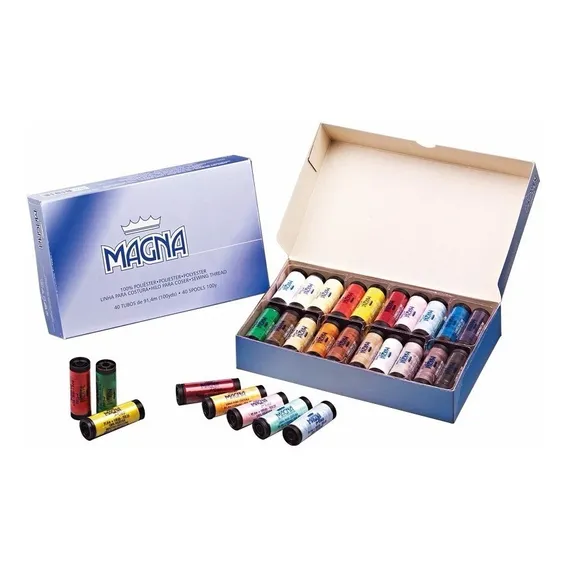 Linha Costura Coloridas Corrente Kit 40 Tubos Cores Variadas Cor Branco Foto 1