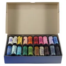 Linha Costura Coloridas Corrente Kit 40 Tubos Cores Variadas Cor Branco Foto mini 2