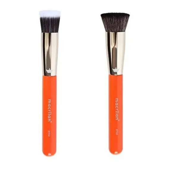 Linha De Pincel Profissional Beauty Tools Macrilan Kit C/14 Cor Laranja Foto 1