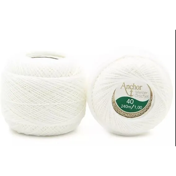 Linha Mercer Crochet N. 40 Cor Branca 240 M Caixa 6 Novelos Cor Branco Foto 1