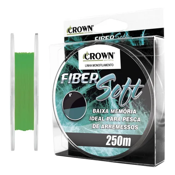 Linha Mono Crown Fiber Soft 0,37mm 27lb/12,2kg - 250 Metros Cor Verde Foto 1