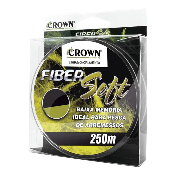 Linha Mono. Crown Fiber Soft Amarelo 0,33mm 22lbs - 250m Foto 1
