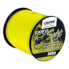Linha Monofilamento Crown Fiber Soft Yellow 7,25kg 500m Foto  mini 1