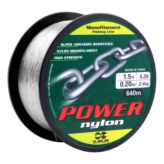 Linha Monofilamento Maruri Power Nylon 0,20mm 640 Metros Foto 1