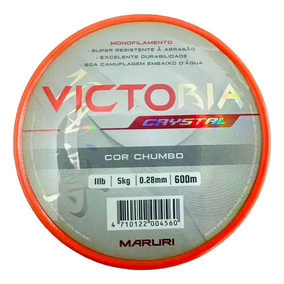 Linha Monofilamento Victoria 028mm 600mts Maruri Cor Cinza Foto 1