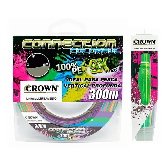 Linha Multi 9x Crown Connection Colorful 0.26mm 40lb 300m Foto 1