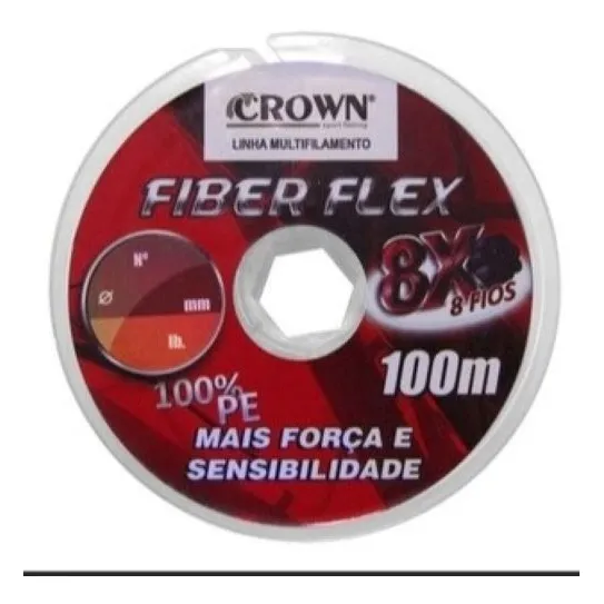 Linha Multi Crown Fiber Flex 8x 0.23mm 30 Lbs 100m - Cinza Foto 1