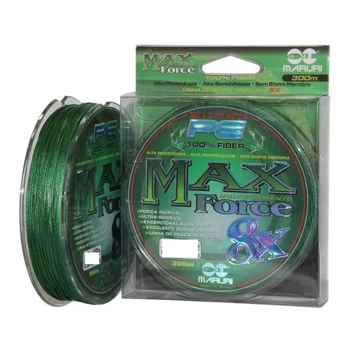Linha Multi Maruri Max Force 8x 0,34mm 44lb 20,0 Kg 300mts Cor Verde Foto 1