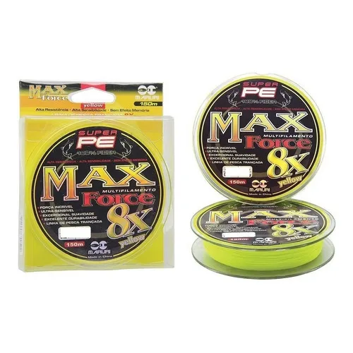 Linha Multifilamento 8x 0,40mm Max Force Amarela 150 Metros Foto 1