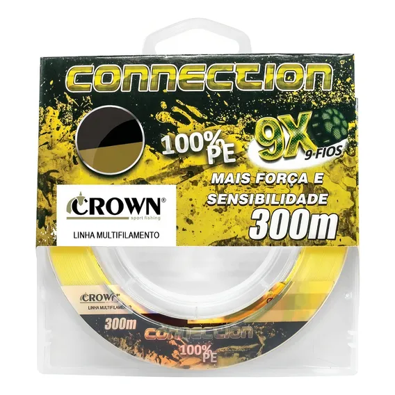 Linha Multifilamento Crown Connection 0,23mm 300m - Amarelo Foto 1