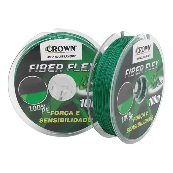 Linha Multifilamento Crown Fiber Flex 4x 0,26mm 35lb 100m Foto 1