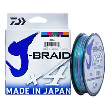 Linha Multifilamento Daiwa J-braid X4 Multicolor 300m 30lb Foto mini 1