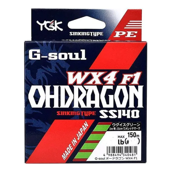 Linha Multifilamento Ygk G-soul Ohdragon Wx4 1.5 22,5lb 150m Foto 1