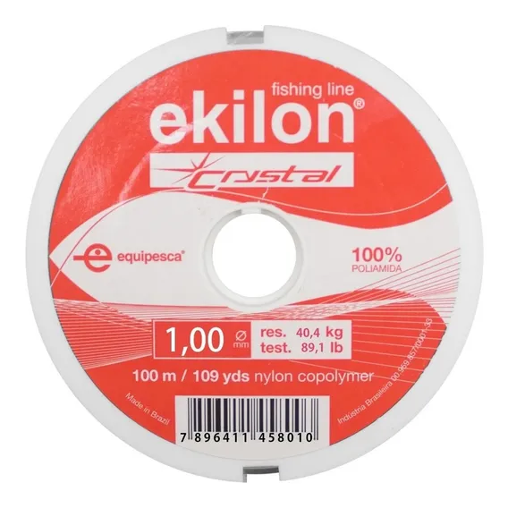 Linha Pesca Ekilon Crystal 1,00mm Cor Branco Foto 1