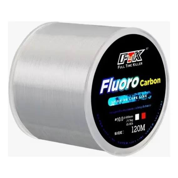 Linha Pesca Fluorcarbono Japonesa 120m 0,45mm - 14.22kg Cor Branco Foto 1