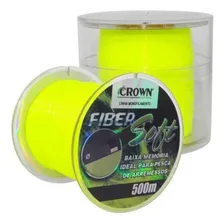 Linha Pesca Mono Soft Baixa Mem贸ria Fiber Crown 0,40mm 500m Cor Amarela Foto mini 2