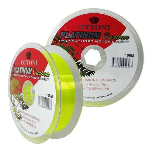 Linha Platinum Fluorcarbon Leader Fluo-yellow 0.30mm - 100m Foto 1