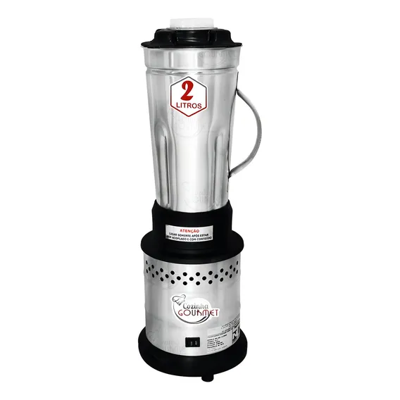 Liquidificador Alta Rotação 2 Litros 800w Industrial Potente Cor Inox 127v Foto 1