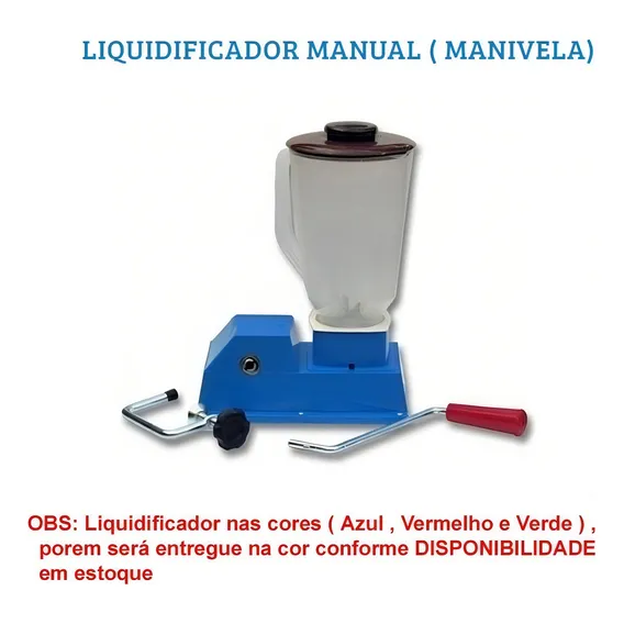 Liquidificador Manual A Manivela Até 2500 Rpm ( Manivela ) Cor Azul Foto 1