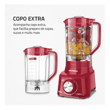 Liquidificador Mondial Turbo 900w L-900 Fr-2c Cor Vermelho 110V Foto mini 3