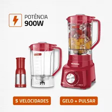 Liquidificador Mondial Turbo 900w L-900 Fr-2c Cor Vermelho 110V Foto mini 2