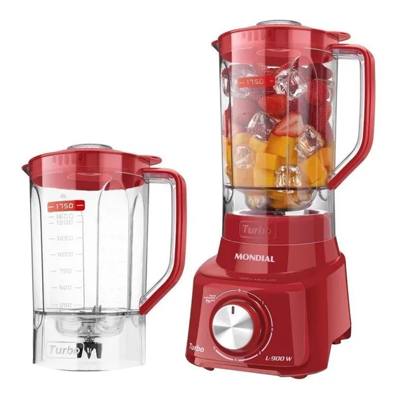 Liquidificador Mondial Turbo 900w L-900 Fr-2c Cor Vermelho 110V Foto 1