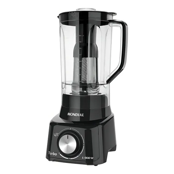 Liquidificador Mondial Turbo Full Black L-900w Preto 220v Foto 1