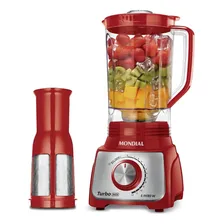 Liquidificador Mondial Turbo Inox 3l 1100w Vermelho 127v Foto mini 1