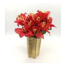 Lírio Artificial Buque Com 5 Flores Cor Salmão Foto mini 4