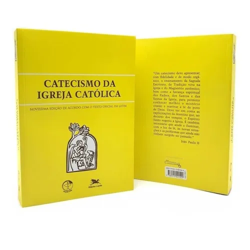 Livro Catecismo Da Igreja Católica Capa Amarela Grande Foto 1