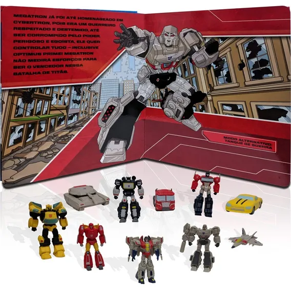 Livro Com 10 Miniaturas - Transformes Gigantes De Aço Foto 1