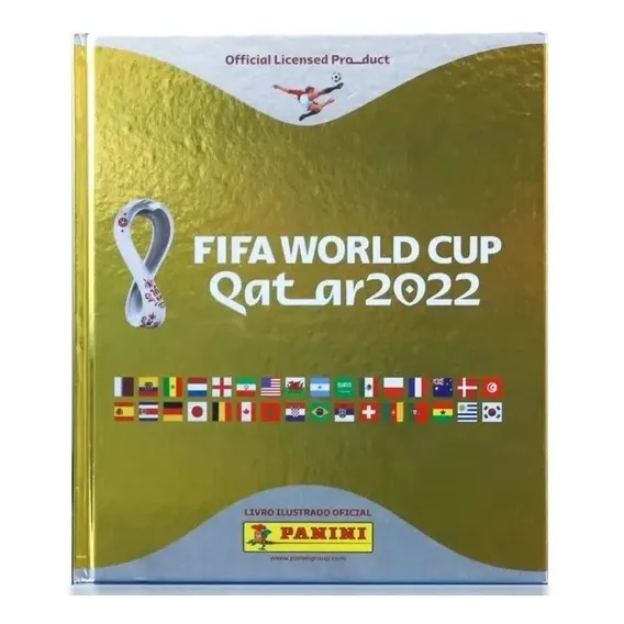 Livro Copa Do Mundo 2022 - Álbum Capa Dura Dourado Foto 1