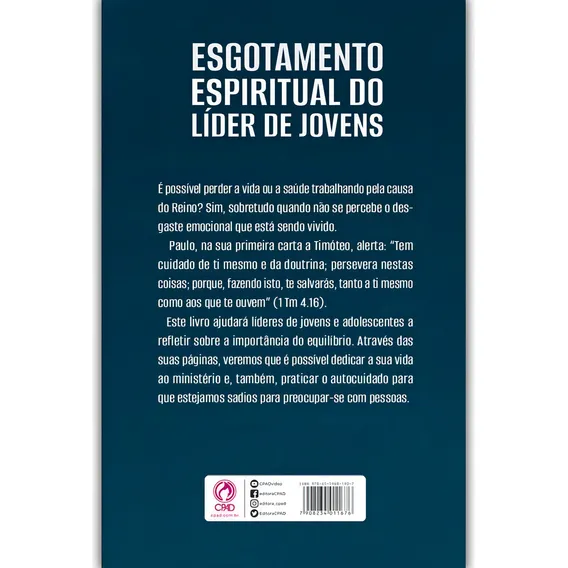 Livro Esgotamento Espiritual Do Líder De Jovens Jader Cruz Foto 1