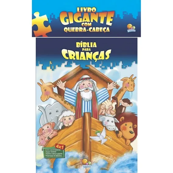 Livro Gigante C/ Quebra-cabeça E Dvd : Bíblia Para Crianças Foto 1