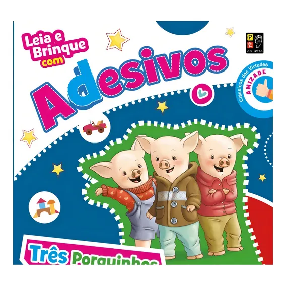 Livro Infantil 3 Porquinhos E Brinque Com Adesivos Foto 1
