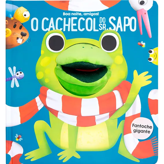 Livro O Cachecol Do Sr. Sapo, fantoche e livro em português Foto 1